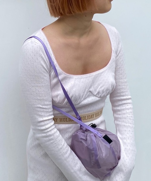 HOLIDAY（ホリデイ）の「HOLIDAY PACKABLE POCHETTE ホリデイパッカブルポシェット（ショルダーバッグ・レディース・ブラック/ピンク/カーキ/パープル/ネイビー・ONE SIZE）」の12枚目の写真