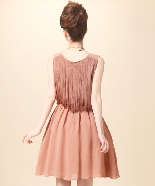 CORTES WORKS（コルテスワークス）の「フリンジワンピース（ワンピース・レディース・ブラック/ベージュ・38）」の8枚目の写真