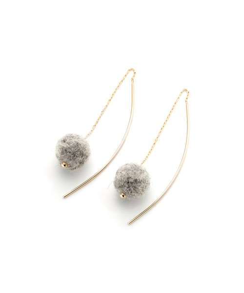 Lanterna(ランテルナ)の「【Lanterna/ランテルナ】Felt Ball Threader(ピアス(両耳用)・レディース・ブラウン系その他/ネイビー/グレー・FREE)」の5枚目の写真