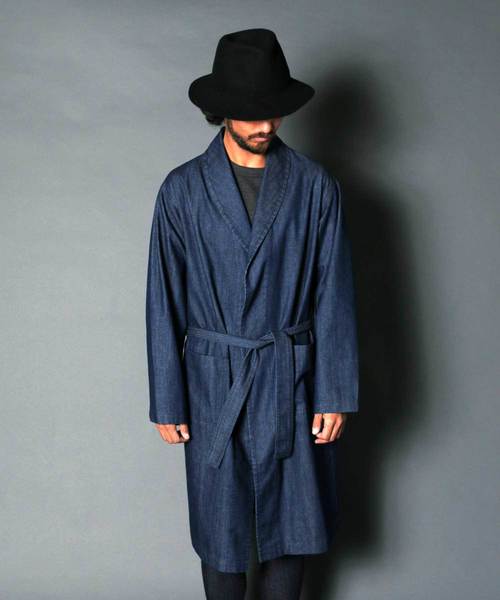 Magine(マージン)の「DENIM SHAWL COLLAR GOWN:デニムショールカラー ガウン(デニムジャケット・メンズ・ライトブルー/インディゴブルー・44/46/48)」の14枚目の写真