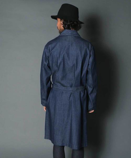 Magine(マージン)の「DENIM SHAWL COLLAR GOWN:デニムショールカラー ガウン(デニムジャケット・メンズ・ライトブルー/インディゴブルー・44/46/48)」の16枚目の写真