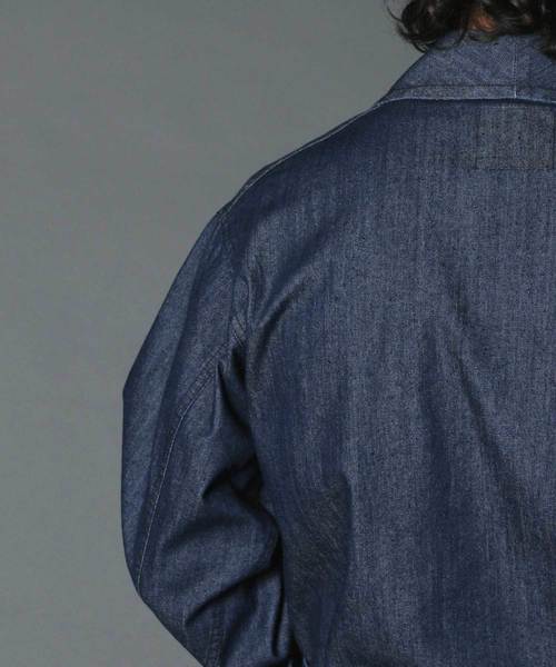 Magine(マージン)の「DENIM SHAWL COLLAR GOWN:デニムショールカラー ガウン(デニムジャケット・メンズ・ライトブルー/インディゴブルー・44/46/48)」の18枚目の写真