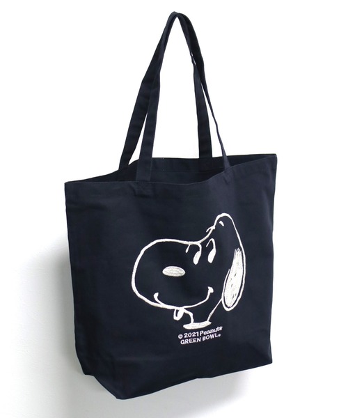 SNOOPY×OLD BETTY'S(スヌーピーカケルオールドベティーズ)の「SNOOPY Tote Bag/スヌーピー 刺繍 トート バッグ(トートバッグ・レディース・ブラック/ネイビー/チャコールグレー/キナリ/ホワイト×ブラック・FREE)」の20枚目の写真