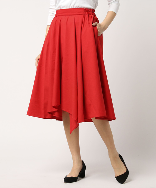 AMERICAN HOLIC（アメリカンホリック）の「アシンメトリーフレアスカート（スカート・レディース・イエロー/ネイビー/レッド/ベージュ/カーキ・FREE）」の10枚目の写真