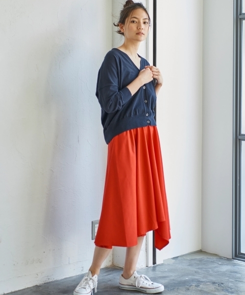 AMERICAN HOLIC（アメリカンホリック）の「アシンメトリーフレアスカート（スカート・レディース・イエロー/ネイビー/レッド/ベージュ/カーキ・FREE）」の8枚目の写真