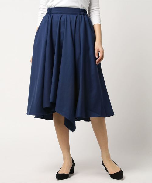 AMERICAN HOLIC（アメリカンホリック）の「アシンメトリーフレアスカート（スカート・レディース・イエロー/ネイビー/レッド/ベージュ/カーキ・FREE）」の3枚目の写真