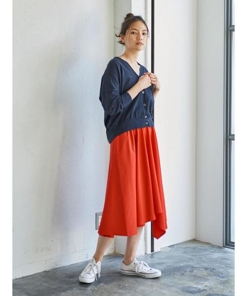 AMERICAN HOLIC（アメリカンホリック）の「アシンメトリーフレアスカート（スカート・レディース・イエロー/ネイビー/レッド/ベージュ/カーキ・FREE）」の15枚目の写真