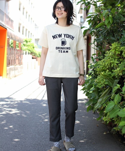 A VONTADE(アボンタージ)の「A VONTADE/ ア ボンタージ 別注 プリントTシャツ(ウィメンズ)(Tシャツ/カットソー・レディース・ホワイト/グリーン/アイボリー/ピンク・FREE)」の17枚目の写真