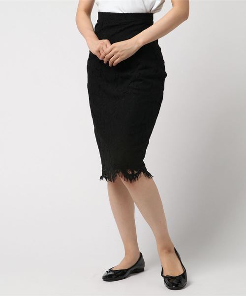 KOBE LETTUCE（コウベレタス）の「総レースデザインミディ丈タイトスカート【セットアップOK】（スカート・レディース・キャメル/ワイン/ダークグリーン/ブラック/コーラル/ネイビー/グレイッシュベージュ/ライトパープル/グリーン・FREE）」の18枚目の写真