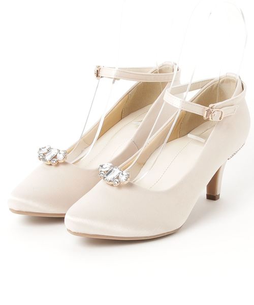 TRUDEA（トルディア）の「ビジューチャーム ストラップパンプス（パンプス・レディース・ライトグレー/ブラック/ベージュ・SMALL/MEDIUM/LARGE/X-LARGE）」の3枚目の写真