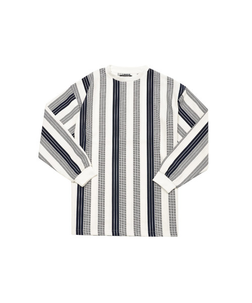 MinoriTY（マイノリティ）の「ジャガードストライプロンＴ（Tシャツ/カットソー・メンズ・ブラック/ネイビー/ベージュ・M/L）」の14枚目の写真