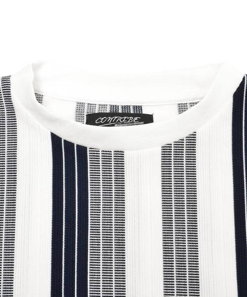 MinoriTY（マイノリティ）の「ジャガードストライプロンＴ（Tシャツ/カットソー・メンズ・ブラック/ネイビー/ベージュ・M/L）」の12枚目の写真