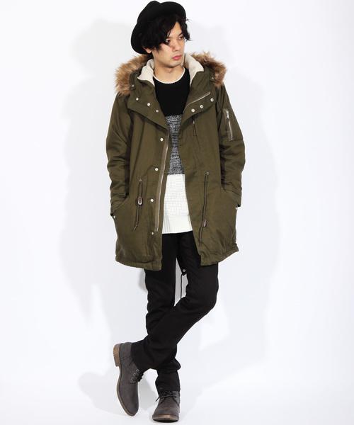 ８(eight)（エイト）の「ボーダー ニットセーター ざっくりニット（ニット/セーター・メンズ・ブラック/レッド/ネイビー・MEDIUM/LARGE/X-LARGE）」の7枚目の写真