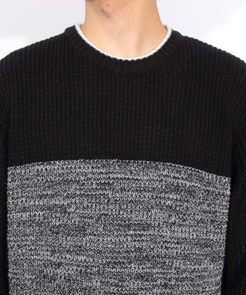 ８(eight)（エイト）の「ボーダー ニットセーター ざっくりニット（ニット/セーター・メンズ・ブラック/レッド/ネイビー・MEDIUM/LARGE/X-LARGE）」の14枚目の写真