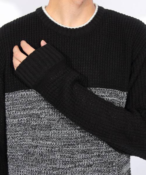 ８(eight)（エイト）の「ボーダー ニットセーター ざっくりニット（ニット/セーター・メンズ・ブラック/レッド/ネイビー・MEDIUM/LARGE/X-LARGE）」の18枚目の写真