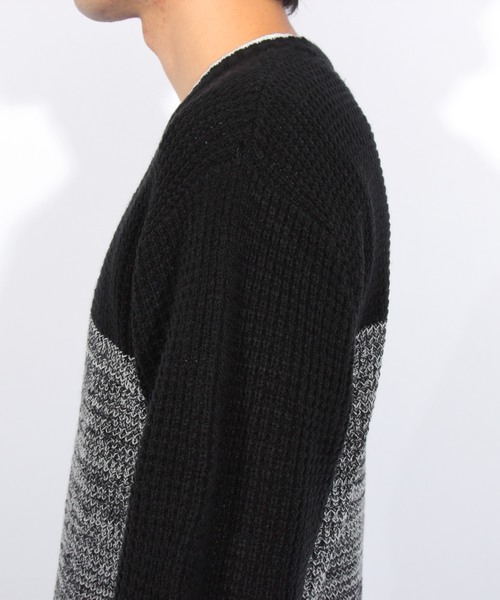 ８(eight)（エイト）の「ボーダー ニットセーター ざっくりニット（ニット/セーター・メンズ・ブラック/レッド/ネイビー・MEDIUM/LARGE/X-LARGE）」の22枚目の写真