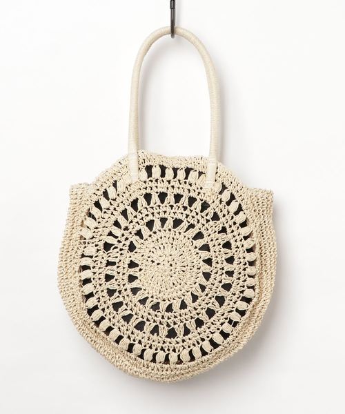 Casselini（キャセリーニ）の「【Casselini】サークルリボンＢＡＧ（かごバッグ・レディース・ベージュ/ブラウン・フリー）」の3枚目の写真