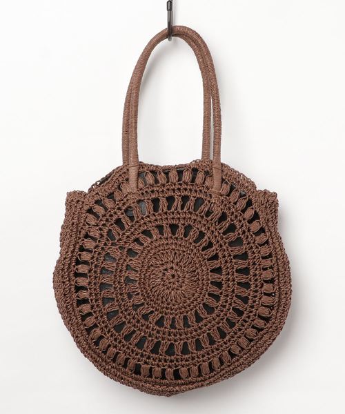 Casselini（キャセリーニ）の「【Casselini】サークルリボンＢＡＧ（かごバッグ・レディース・ベージュ/ブラウン・フリー）」の6枚目の写真