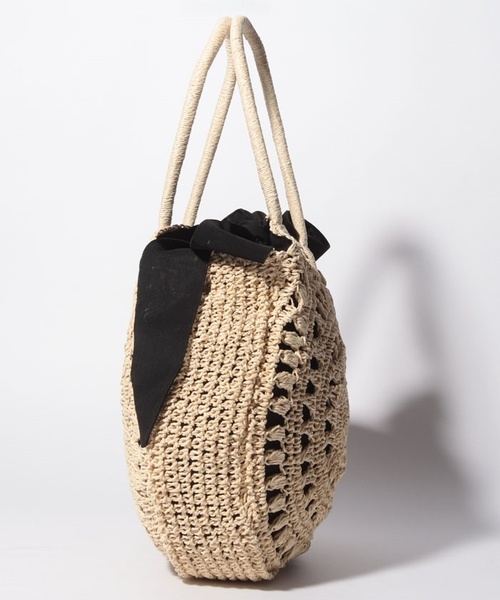 Casselini（キャセリーニ）の「【Casselini】サークルリボンＢＡＧ（かごバッグ・レディース・ベージュ/ブラウン・フリー）」の8枚目の写真