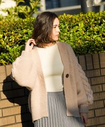 niko and... | 袖山BIGケーブルカーディガン(カーディガン/ボレロ)