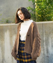 niko and... | 袖山BIGケーブルカーディガン(カーディガン/ボレロ)