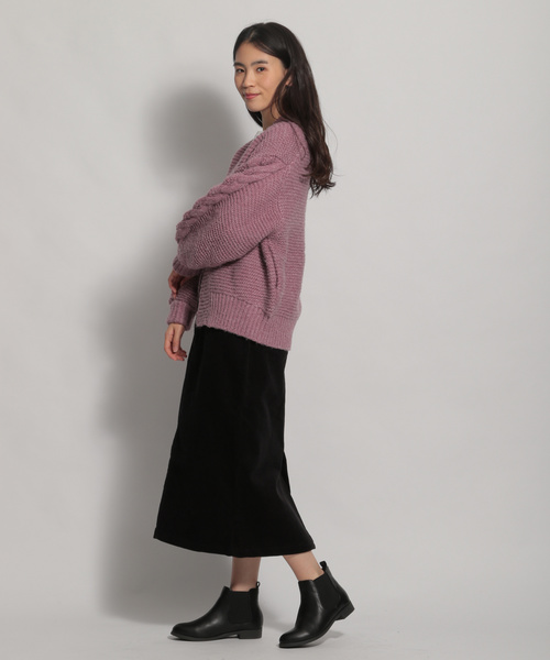 niko and...（ニコアンド）の「袖山BIGケーブルカーディガン（カーディガン/ボレロ・レディース・ベージュ/ピンク/チャコール/ブラウン・MEDIUM/LARGE）」の11枚目の写真