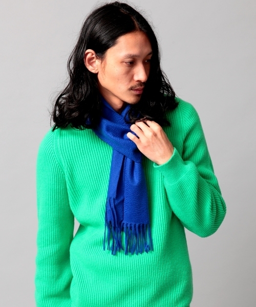 BEAUTY&YOUTH UNITED ARROWS(ビューティーアンドユースユナイテッドアローズ)の「BY ソリッド カシミヤ マフラー◆§(マフラー・メンズ・オフホワイト/ブラック/グレー/ベージュ/ワインレッド/オレンジ/イエロー/コバルトブルー/ネイビー・フリー)」の7枚目の写真
