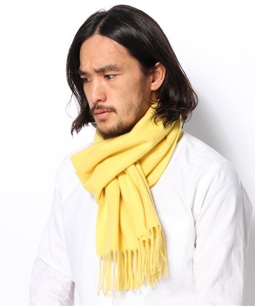 BEAUTY&YOUTH UNITED ARROWS(ビューティーアンドユースユナイテッドアローズ)の「BY ソリッド カシミヤ マフラー◆§(マフラー・メンズ・オフホワイト/ブラック/グレー/ベージュ/ワインレッド/オレンジ/イエロー/コバルトブルー/ネイビー・フリー)」の8枚目の写真