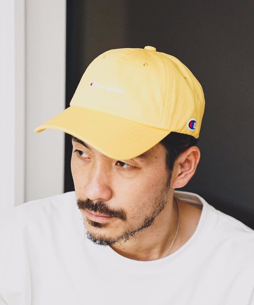 Champion（チャンピオン）の「【CHAMPION/チャンピオン】スクリプトローキャップ/ロゴ刺繍（キャップ・メンズ・ホワイト/ブラック/エンジ/ベージュ/ネイビー/レッド/ピンク/ブルー/グリーン/ライトパープル/ワンウォッシュ/ケミカルウォッシュ/ブラウン/マスタード/ワイン/パープル/ライトグリーン/イエロー/ミント・FREE）」の14枚目の写真