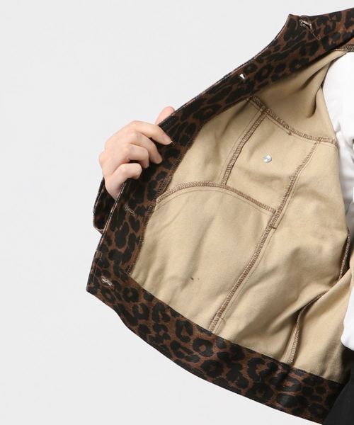 ヒョウ柄 クロップドデニムジャケット WEGO（ウィゴー）の「WEGO/レオパードクロップドGジャン（デニム