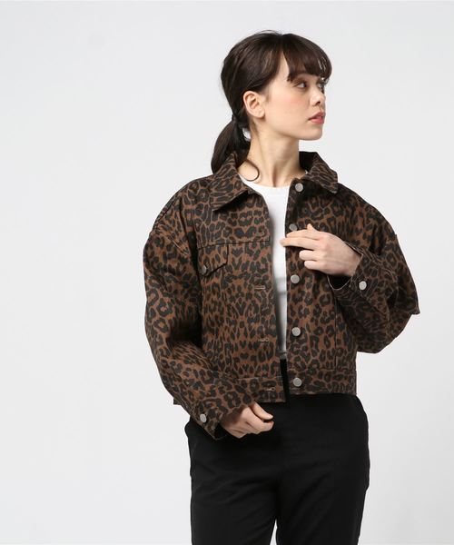 WEGO(ウィゴー)の「WEGO/レオパードクロップドGジャン(デニムジャケット・レディース・アニマル・FREE)」の5枚目の写真