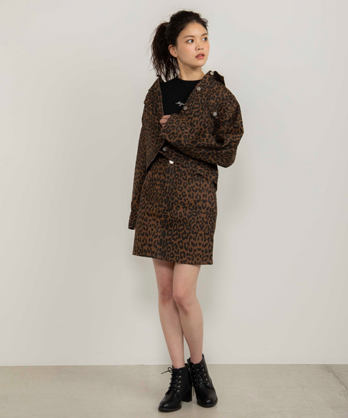 WEGO（ウィゴー）の「WEGO/レオパードクロップドGジャン（デニム