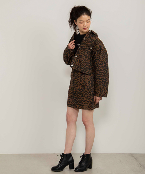 WEGO(ウィゴー)の「WEGO/レオパードクロップドGジャン(デニムジャケット・レディース・アニマル・FREE)」の6枚目の写真