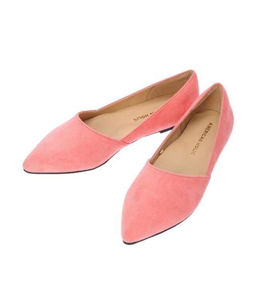 AMERICAN HOLIC（アメリカンホリック）の「スエード調セパレートクッションパンプス＊（パンプス・レディース・ブラック/ベージュ/ネイビー/ピンク・S/M/L）」の5枚目の写真