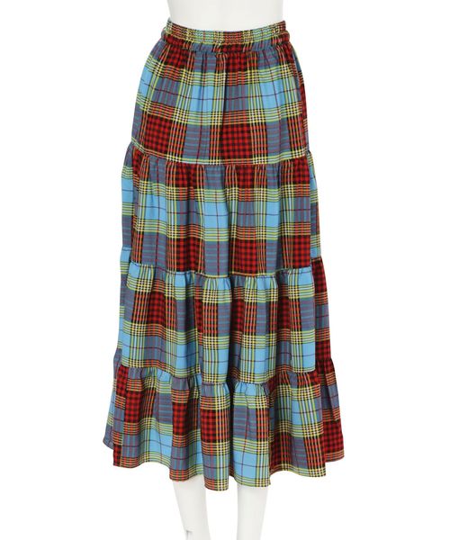 jouetie（ジュエティ）の「ティアードロングスカート（スカート・レディース・ライトブルー/ベージュ/レッド・MEDIUM）」の4枚目の写真