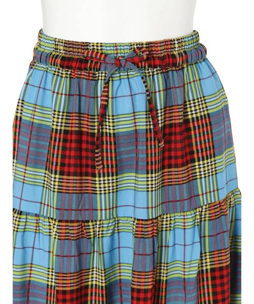 jouetie（ジュエティ）の「ティアードロングスカート（スカート・レディース・ライトブルー/ベージュ/レッド・MEDIUM）」の5枚目の写真