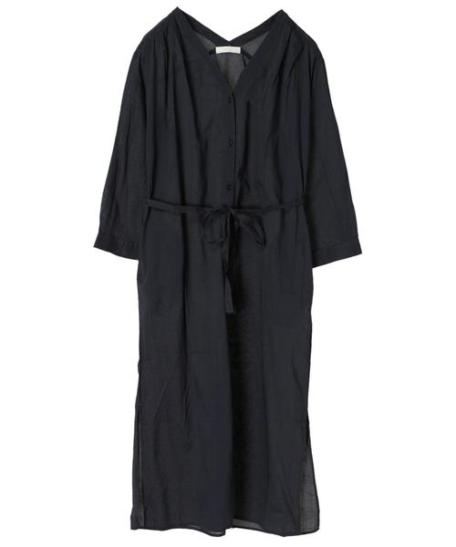 AMERICAN HOLIC（アメリカンホリック）の「リボン付ガウンワンピース（ワンピース・レディース・チャコールグレー/カーキ/イエロー/ブラック系その他/ストライプ/ドット・FREE）」の7枚目の写真