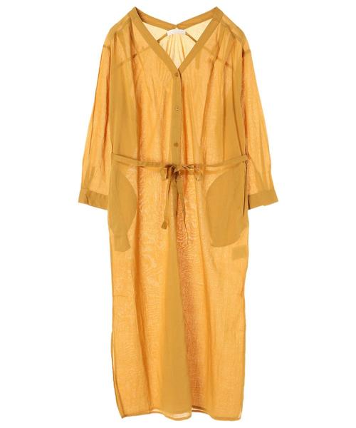 AMERICAN HOLIC（アメリカンホリック）の「リボン付ガウンワンピース（ワンピース・レディース・チャコールグレー/カーキ/イエロー/ブラック系その他/ストライプ/ドット・FREE）」の8枚目の写真