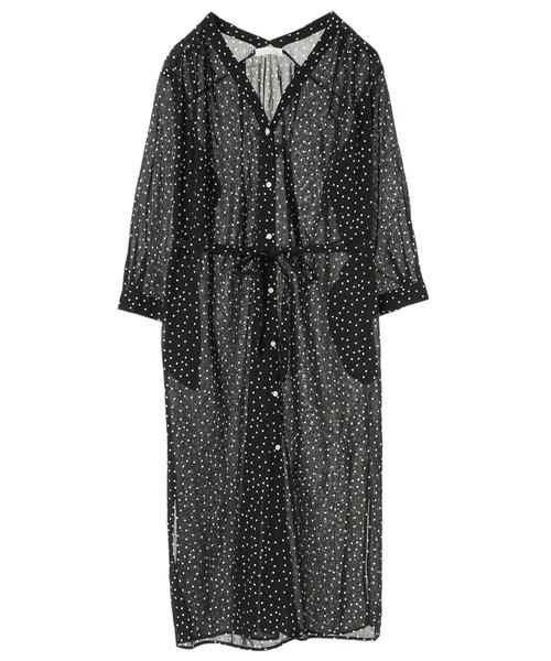 AMERICAN HOLIC（アメリカンホリック）の「リボン付ガウンワンピース（ワンピース・レディース・チャコールグレー/カーキ/イエロー/ブラック系その他/ストライプ/ドット・FREE）」の21枚目の写真