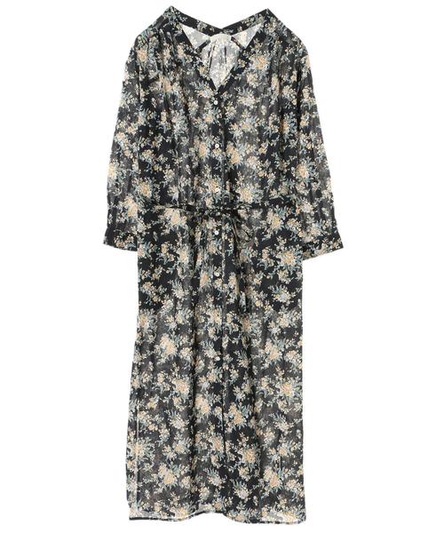 AMERICAN HOLIC（アメリカンホリック）の「リボン付ガウンワンピース（ワンピース・レディース・チャコールグレー/カーキ/イエロー/ブラック系その他/ストライプ/ドット・FREE）」の18枚目の写真