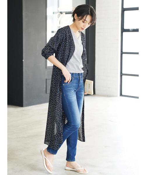 AMERICAN HOLIC（アメリカンホリック）の「リボン付ガウンワンピース（ワンピース・レディース・チャコールグレー/カーキ/イエロー/ブラック系その他/ストライプ/ドット・FREE）」の20枚目の写真