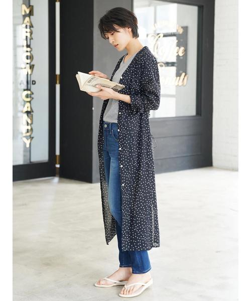 AMERICAN HOLIC（アメリカンホリック）の「リボン付ガウンワンピース（ワンピース・レディース・チャコールグレー/カーキ/イエロー/ブラック系その他/ストライプ/ドット・FREE）」の13枚目の写真