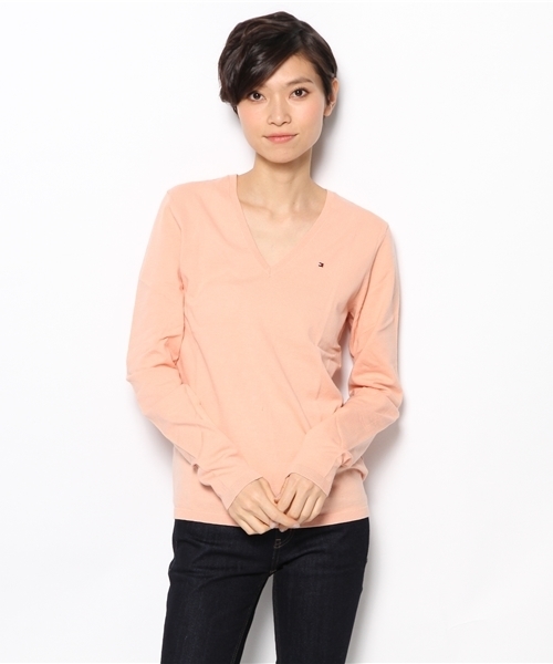 TOMMY HILFIGER（トミーヒルフィガー）の「NEW IVY V-NK SWEATER（ニット/セーター・レディース・ブルー/ネイビー/ピンク/レッド/ホワイト/グレー/アイボリー・LARGE/MEDIUM/SMALL）」の6枚目の写真