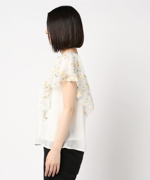 axes femme(アクシーズファム)の「袖チュールプルオーバー(Tシャツ/カットソー・レディース・キナリ/ピンク/サックスブルー/ネイビー・MEDIUM)」の5枚目の写真