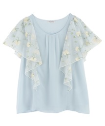 axes femme | 袖チュールプルオーバー(Tシャツ/カットソー)