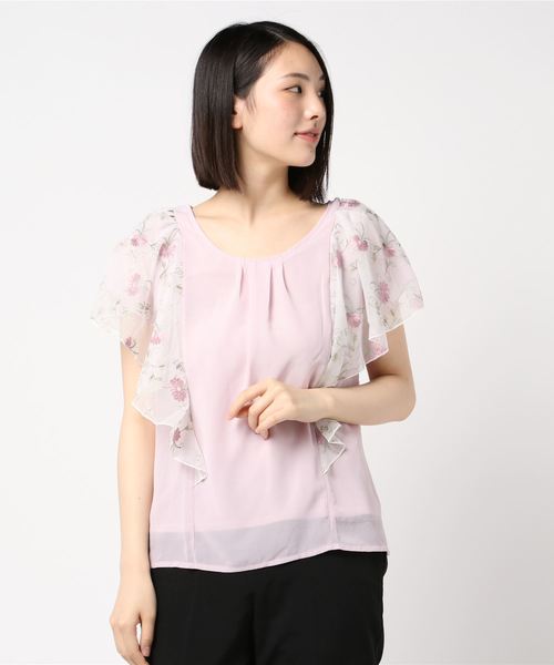 axes femme(アクシーズファム)の「袖チュールプルオーバー(Tシャツ/カットソー・レディース・キナリ/ピンク/サックスブルー/ネイビー・MEDIUM)」の10枚目の写真