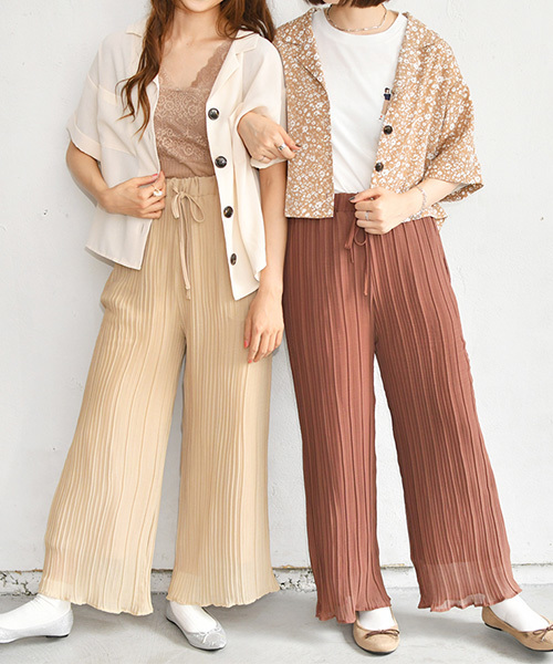 PairPair(ペアペア)の「【リンクコーデ専門ブランド/ペアペア】プリーツワイドパンツ(レディース)(その他パンツ・レディース・ライトブラウン/ベージュ/ラベンダー・FREE)」の4枚目の写真