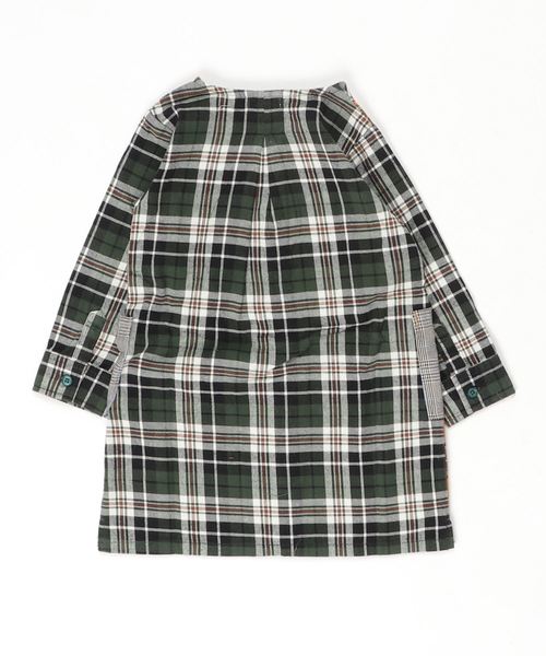RAGMART（ラグマート）の「パッチワークワンピース チェック柄（ワンピース・キッズ・グレー/グリーン・110cm/100cm/120cm/130cm）」の3枚目の写真