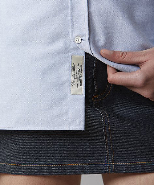 B印 YOSHIDA(BEAMS×PORTER)（ビージルシヨシダ）の「MONOCLE VOYAGE OXFORD SHIRT（シャツ/ブラウス・メンズ・ホワイト/サックスブルー・MEDIUM/SMALL）」の7枚目の写真