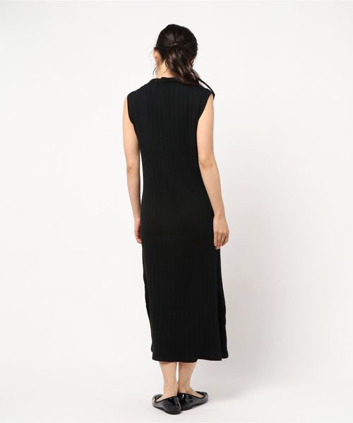 PAGEBOY（ページボーイ）の「リブニットマエボタンワンピースノースリ（ワンピース・レディース・ブラック/ダークブラウン/ベージュ・FREE）」の5枚目の写真